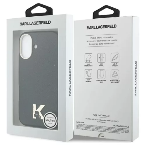 KARL LAGERFELD tok iPhone 17 készülékhez MagSafe-kompatibilis KLHMP17S5PGFKHGK (PU FW w/ KHead Logo) fekete