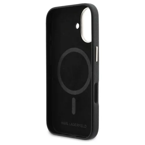 KARL LAGERFELD tok iPhone 17 készülékhez MagSafe-kompatibilis KLHMP17S5PGFKHGK (PU FW w/ KHead Logo) fekete