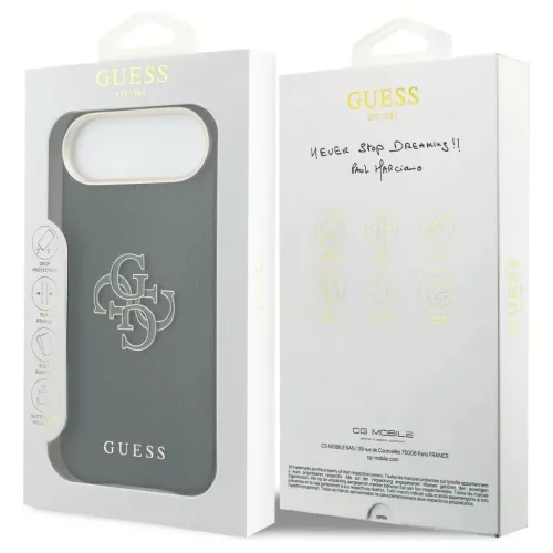 GUESS tok iPhone 17 Air készülékhez GUHCP17M5PS4RGGK (PU FW Resin Logo) fekete