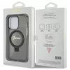 Eredeti GUESS előlapos tok GUHMP15XHRSGSK iPhone 15 Pro Max készülékhez (Magsafe-kompatibilis, Glitter Script logó, gyűrűs állvány, fekete)