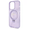 GUESS GUHMP15XHRSGSU Eredeti előlapos tok iPhone 15 Pro Max készülékhez – MagSafe-kompatibilis, Glitter Script Logo, gyűrűs tartó, lila