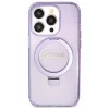 GUESS GUHMP15XHRSGSU Eredeti előlapos tok iPhone 15 Pro Max készülékhez – MagSafe-kompatibilis, Glitter Script Logo, gyűrűs tartó, lila