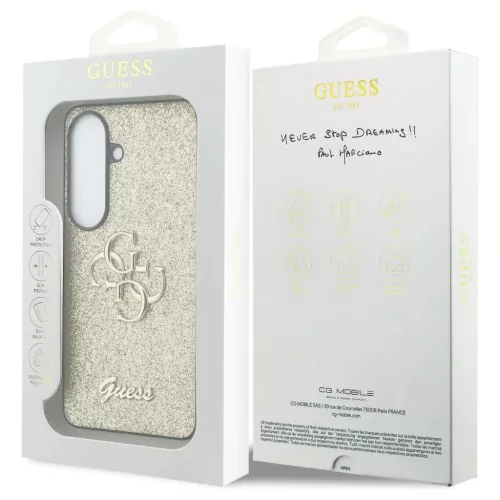 SAMSUNG S26 készülékhez GUHCS26SHG4SGD tok Fixed Glitter 4G Big Metal Logo arany