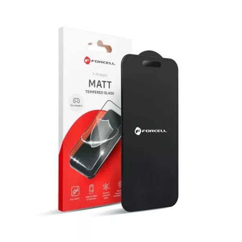 Forcell Matt Glass edzett üveg kijelzővédő iPhone 12/12 Pro készülékhez fekete