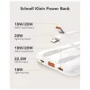 Veger külső akkumulátor C11 (W1170) PD QC3.0 2A 22,5W 10000 mAh beépített USB-C és Lightning kábelekkel fehér