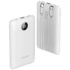 Veger külső akkumulátor C11 (W1170) PD QC3.0 2A 22,5W 10000 mAh beépített USB-C és Lightning kábelekkel fehér