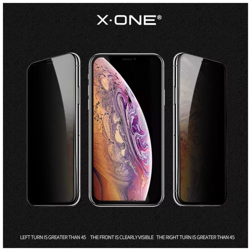 X-ONE Full Cover Extra Strong Privacy edzett üveg kijelzővédő iPhone 17 Air készülékhez, teljes ragasztóréteggel, 9H