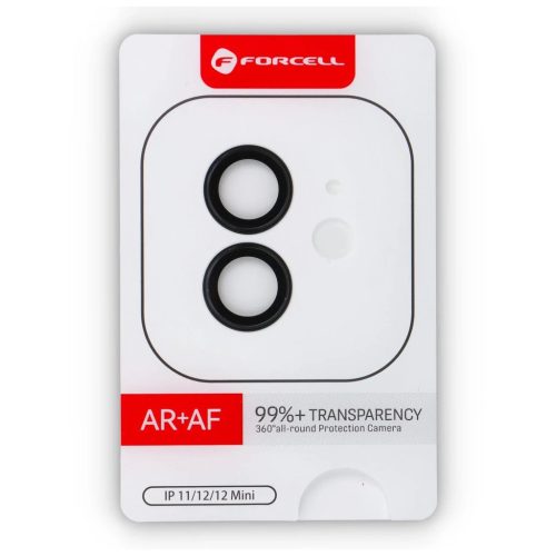 Forcell Premium kameralencsevédő üveg iPhone 12 és iPhone 12 Mini készülékhez fekete