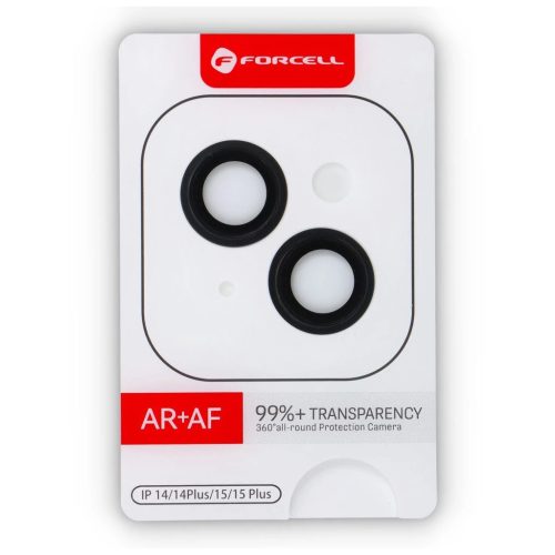 Forcell Premium kamera üvegfólia iPhone 15 és 15 Plus készülékekhez fekete