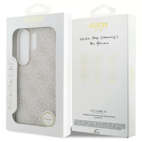 GUESS tok Samsung S26 Ultra készülékhez GUHMS26LGF4GPI (PU 4G Classic Logo with Charm) rózsaszín