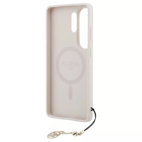 GUESS tok Samsung S26 Ultra készülékhez GUHMS26LGF4GPI (PU 4G Classic Logo with Charm) rózsaszín