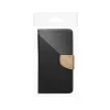 FANCY könyvtok iPhone 14 Plus készülékhez fekete/arany