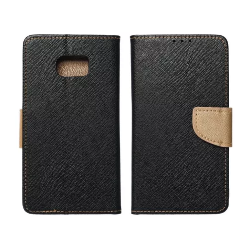 FANCY könyvtok iPhone 14 Plus készülékhez fekete/arany