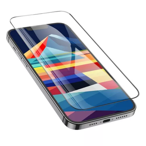 Hoco HD 5D Guardian Shield edzett üvegfólia iPhone 15 Plus/16 Plus készülékekhez, 10 db, fekete
