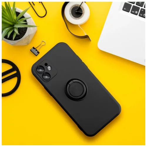 Xiaomi Redmi Note 14 Pro Plus 5G készülékhez szilikon gyűrűs tok, fekete