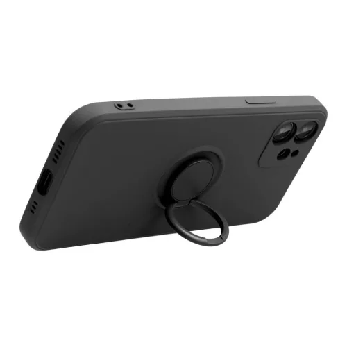 Xiaomi Redmi Note 14 Pro Plus 5G készülékhez szilikon gyűrűs tok, fekete