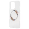 GUESS MagSafe-kompatibilis tok iPhone 15 Pro készülékhez GUHMP15LHFWFCT (Flowers Wreath) átlátszó