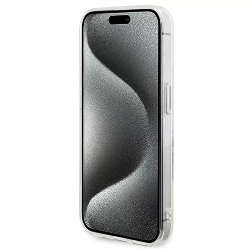 GUESS MagSafe-kompatibilis tok iPhone 15 Pro készülékhez GUHMP15LHFWFCT (Flowers Wreath) átlátszó