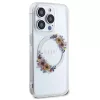 GUESS MagSafe-kompatibilis tok iPhone 15 Pro készülékhez GUHMP15LHFWFCT (Flowers Wreath) átlátszó