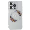 GUESS MagSafe-kompatibilis tok iPhone 15 Pro készülékhez GUHMP15LHFWFCT (Flowers Wreath) átlátszó