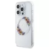 GUESS MagSafe-kompatibilis tok iPhone 15 Pro készülékhez GUHMP15LHFWFCT (Flowers Wreath) átlátszó