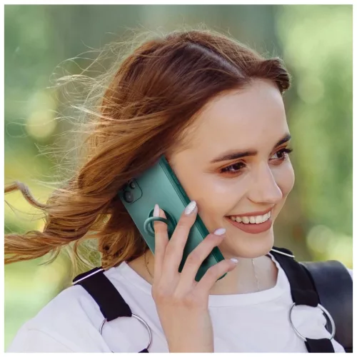 Xiaomi Redmi Note 14 4G (GLOBAL – 164,84 mm × 78,15 mm × 8,16 mm) készülékhez Silicone Ring tok zöld