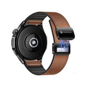   Forcell F-Design FS20 mágneses környezetbarát bőr 20 mm óra szíj Samsung Galaxy Watch készülékhez barna