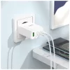 Hoco telefon töltő 2× USB-C + USB-A QC3.0 PD 3A 35W és USB-C–USB-C N33 kábel fehér