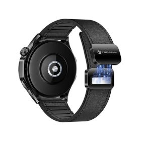   Forcell F-Design FS20 mágneses környezetbarát bőr óraszíj Samsung Galaxy Watch készülékhez, 22 mm, fekete