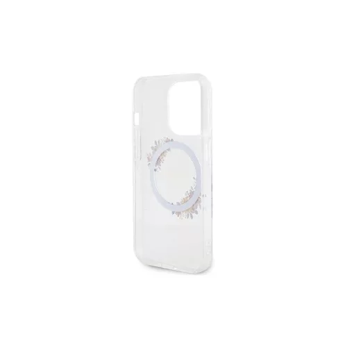 GUESS tok iPhone 15 Pro Max készülékhez MagSafe-kompatibilis GUHMP15XHFWFCT (Flowers Wreath) átlátszó