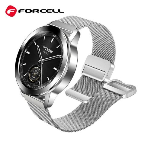 Forcell F-Design FS11 20 mm mágneses acél óraszíj Samsung Galaxy Watch készülékhez, ezüst