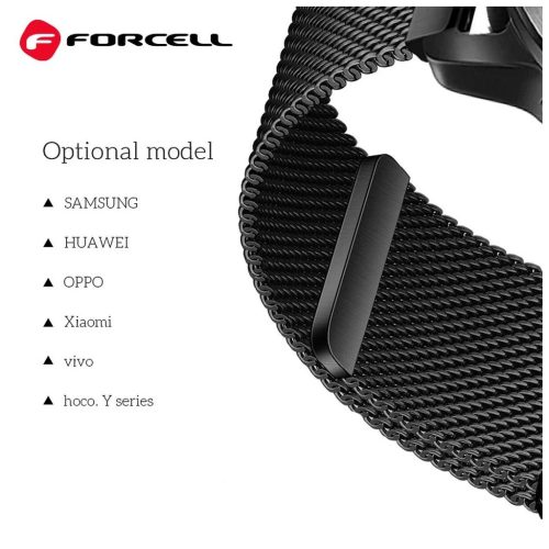 Forcell F-Design FS11 22 mm-es mágneses acél óraszíj Samsung Galaxy Watch készülékhez, ezüst