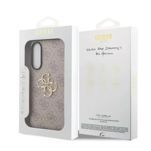 Guess PU 4G Metal Logo tok Samsung Galaxy S25 Edge készülékhez rózsaszín