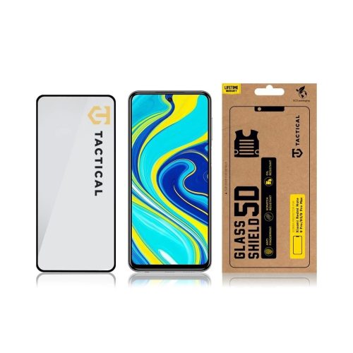 Tactical Glass Shield 5D üvegfólia Xiaomi Redmi Note 9 Pro/9S/9 Pro Max készülékhez fekete
