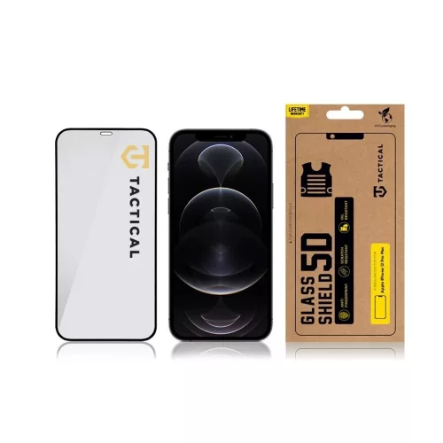 Tactical Glass Shield 5D Apple iPhone 12 Pro Max készülékhez fekete