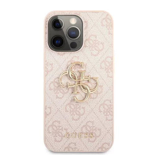 Guess PU 4G Metal Logo tok iPhone 13 Pro Max készülékhez rózsaszín