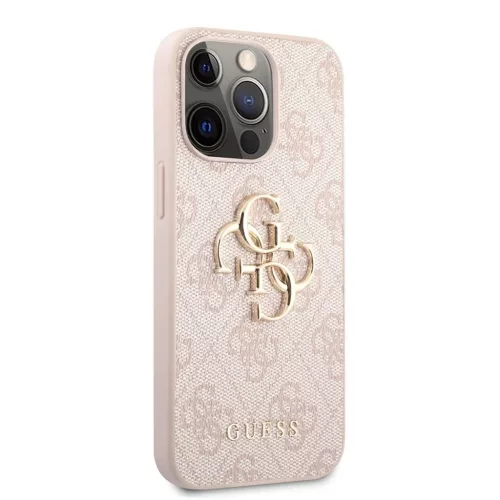 Guess PU 4G Metal Logo tok iPhone 13 Pro Max készülékhez rózsaszín