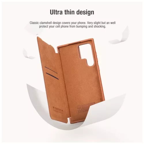 Nillkin Qin Book PRO tok Samsung Galaxy S22 Ultra készülékhez fekete