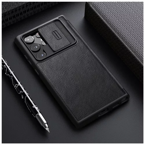 Nillkin Qin Book PRO tok Samsung Galaxy S22 Ultra készülékhez fekete