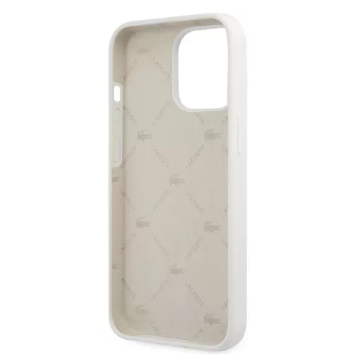 Lacoste Liquid Silicone Allover Pattern tok iPhone 13 Pro Max készülékhez fehér