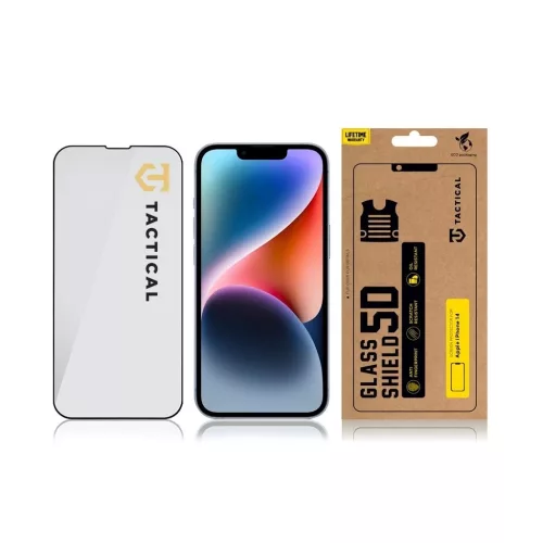 Tactical Glass Shield 5D Apple iPhone 13/13 Pro/14/16e készülékhez fekete