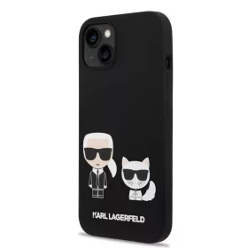   Karl Lagerfeld MagSafe Compatible tok Liquid Silicone Karl and Choupette iPhone 14 Plus készülékhez fekete