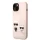 Karl Lagerfeld and Choupette Liquid Silicone tok iPhone 14 Plus készülékhez rózsaszín