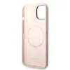 Karl Lagerfeld and Choupette Liquid Silicone tok iPhone 14 Plus készülékhez rózsaszín