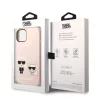 Karl Lagerfeld and Choupette Liquid Silicone tok iPhone 14 Plus készülékhez rózsaszín