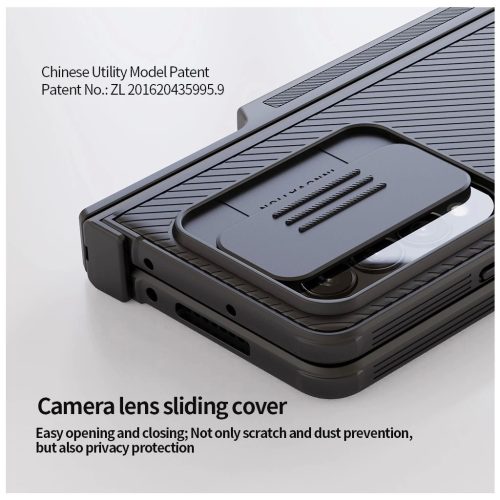 Nillkin CamShield PRO Slot+Stand kemény tok Samsung Galaxy Z Fold 4 5G készülékhez fekete