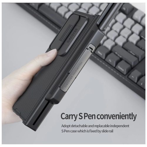 Nillkin CamShield PRO Slot+Stand kemény tok Samsung Galaxy Z Fold 4 5G készülékhez fekete