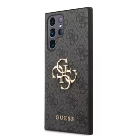   Guess PU 4G Metal Logo tok Samsung Galaxy S23 Ultra készülékhez szürke