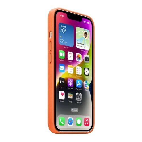 MPP83ZM/A Apple bőr Magsafe tok iPhone 14 készülékhez narancssárga