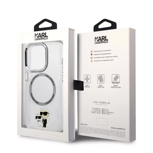 Karl Lagerfeld IML Karl and Choupette MagSafe tok iPhone 13 Pro készülékhez átlátszó